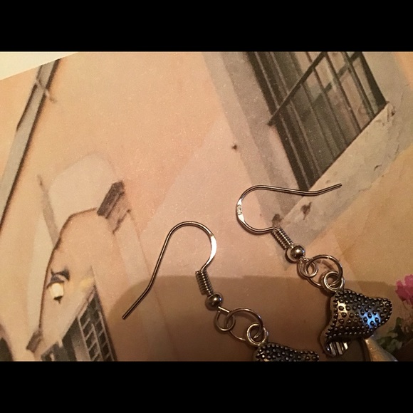 Mushroom 925 silver earrings boho bohemian gypsy handmade festival gift - Picture 2 of 7